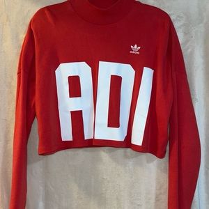 Adidas Cropped Mock Neck Sweatshirt